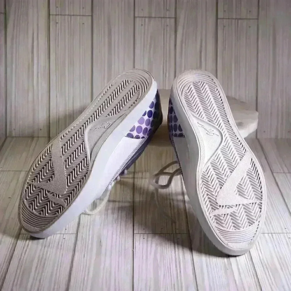 Azzure leather white/purple ombre style Shelly Low Lace shoe size 8 - Picture 9 of 12